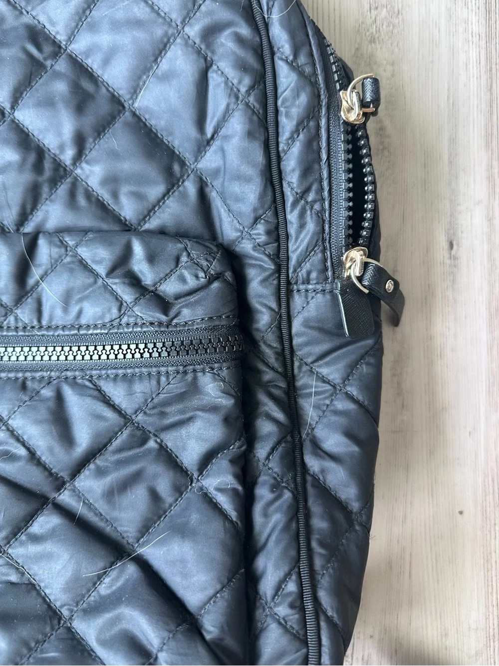 Kate Spade Black Quilted Nylon Backpack Gold Hardware Repair Project